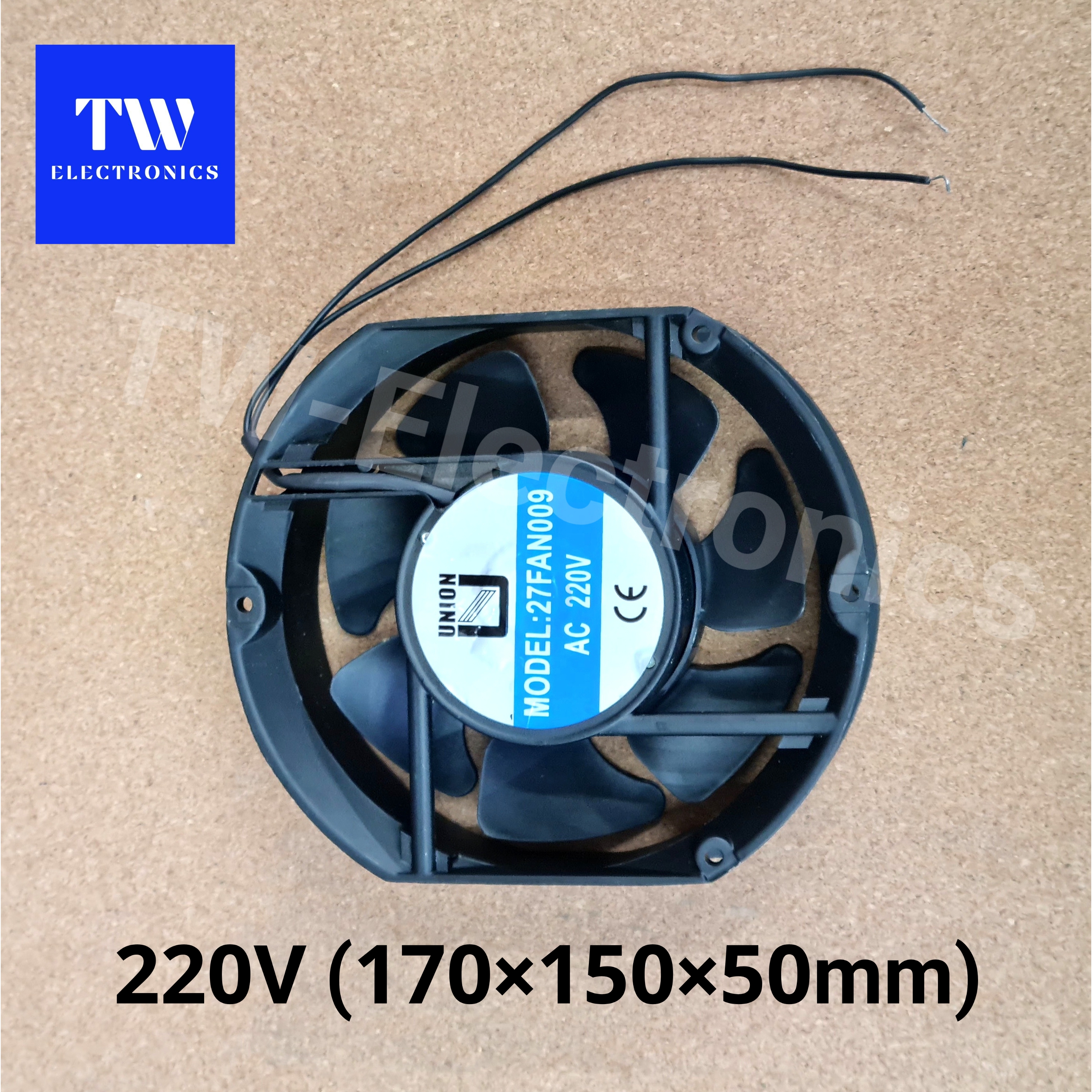 พัดลมระบายความร้อน 6นิ้ว 220V (170×150×50mm) UNION27FAN009