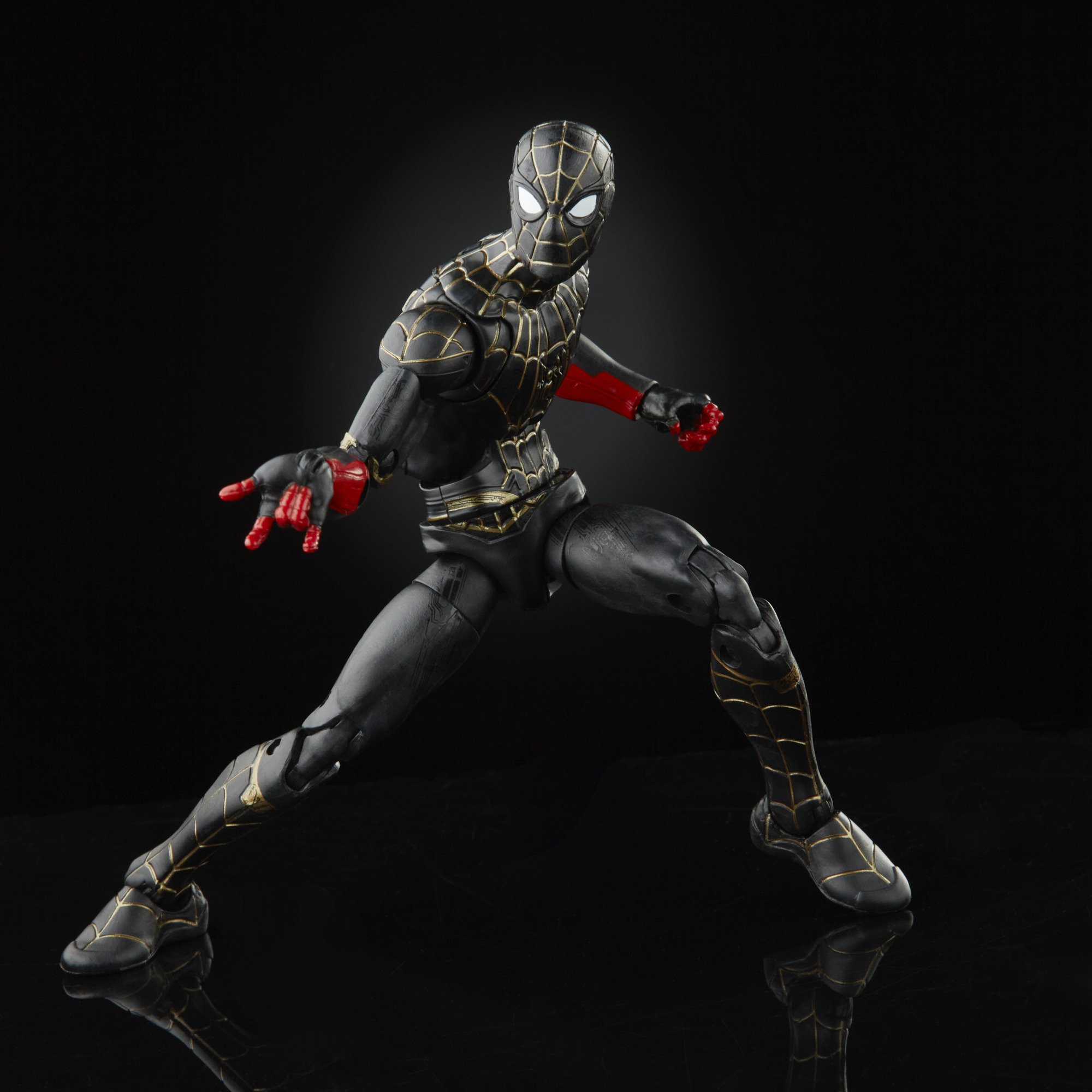 Hasbro Marvel Legends Series Black & Gold Suit Spider-Man (No Way Home) 6-inch Figure ฮาสโบร มาร์เวล เลเจนด์ ซีรี่ย์ส หุ่นโมเดลฟิกเกอร์ แบล็ค แอนด์ โกลด์ สูท สไปเดอร์-แมน (โน เวย์ โฮม) ขนาด 6 นิ้ว ลิขสิทธิ์แท้