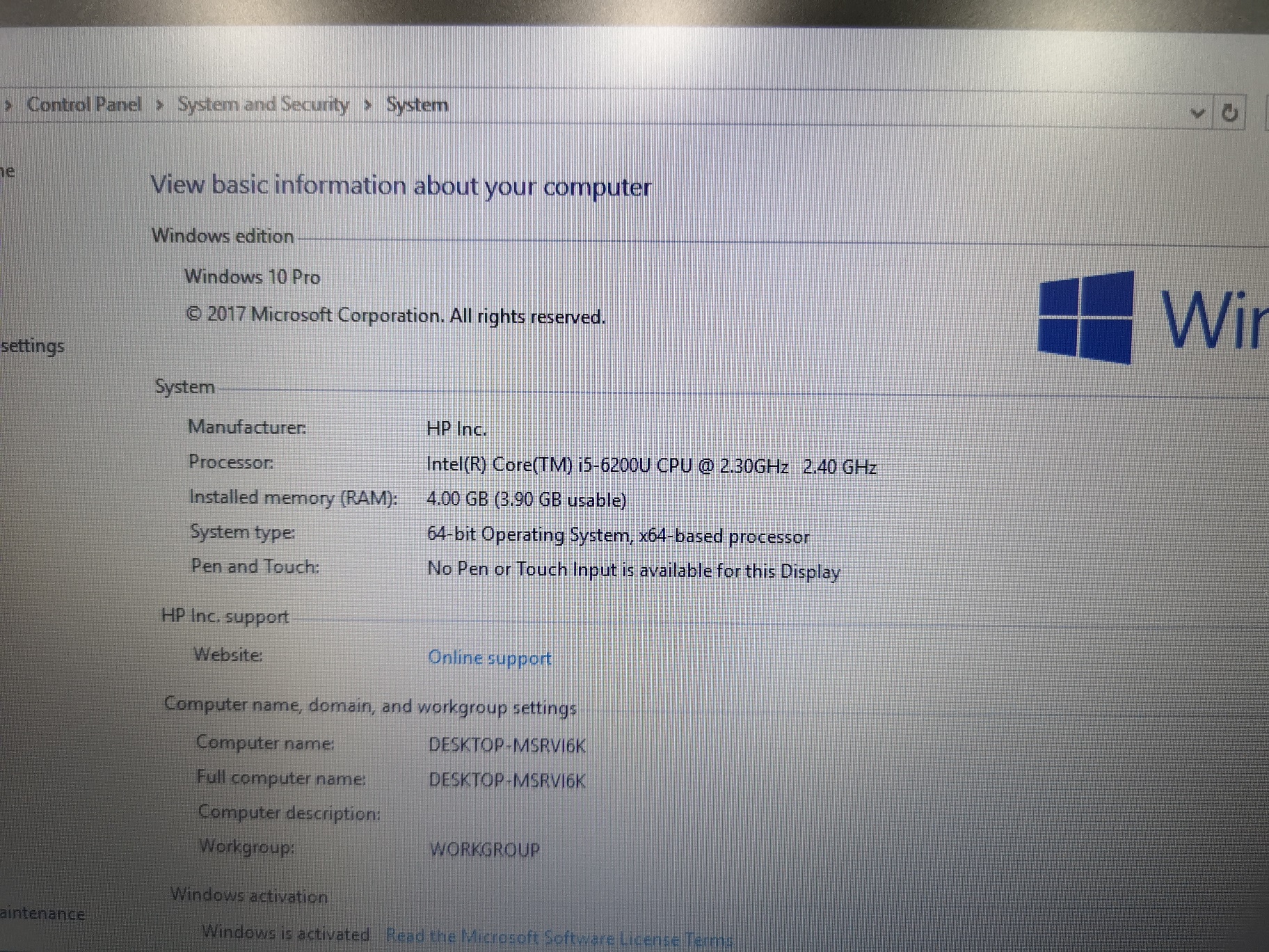 HP Probook 440 G3 Onsite 02/2021