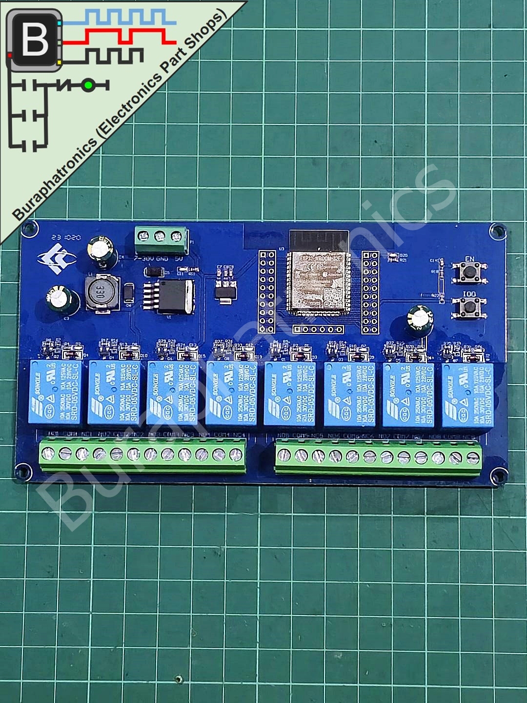 ESP32 WIFI Relay 8 Channel 5-30VDC (บอร์ด ESP32 + Relay 8 ช่อง)
