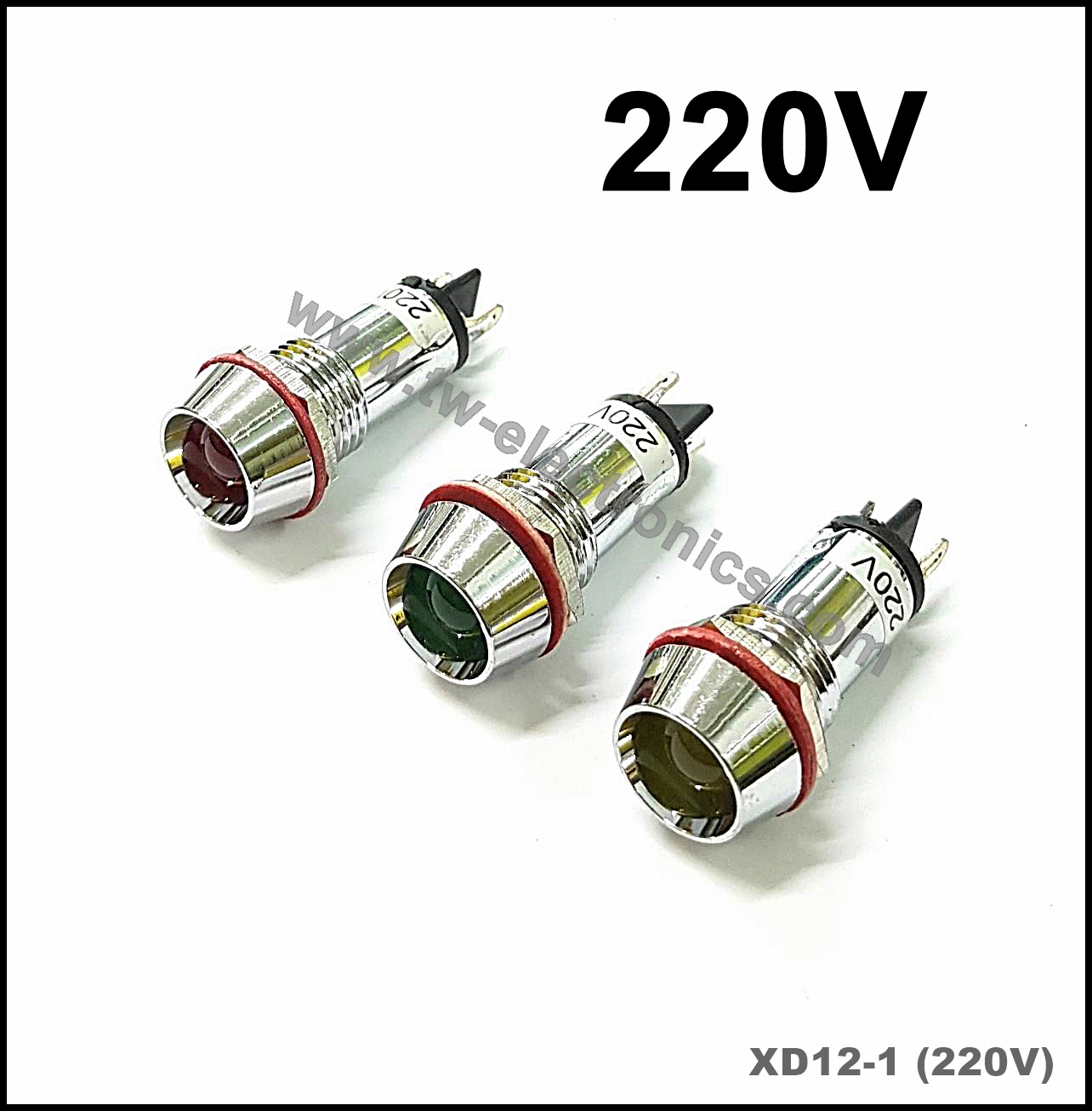 หลอดตู้คอนโทรล 12mm (220V) / XD12-1 Pilot Lamp