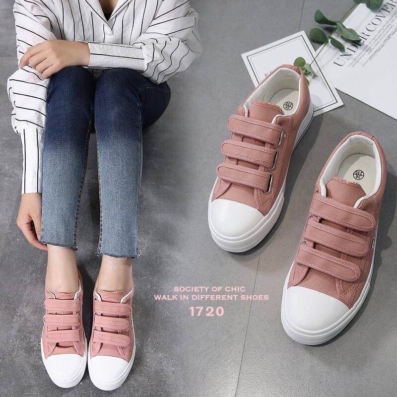 รองเท้าผ้าใบเมจิกเทป Style FILA (สีดำ)