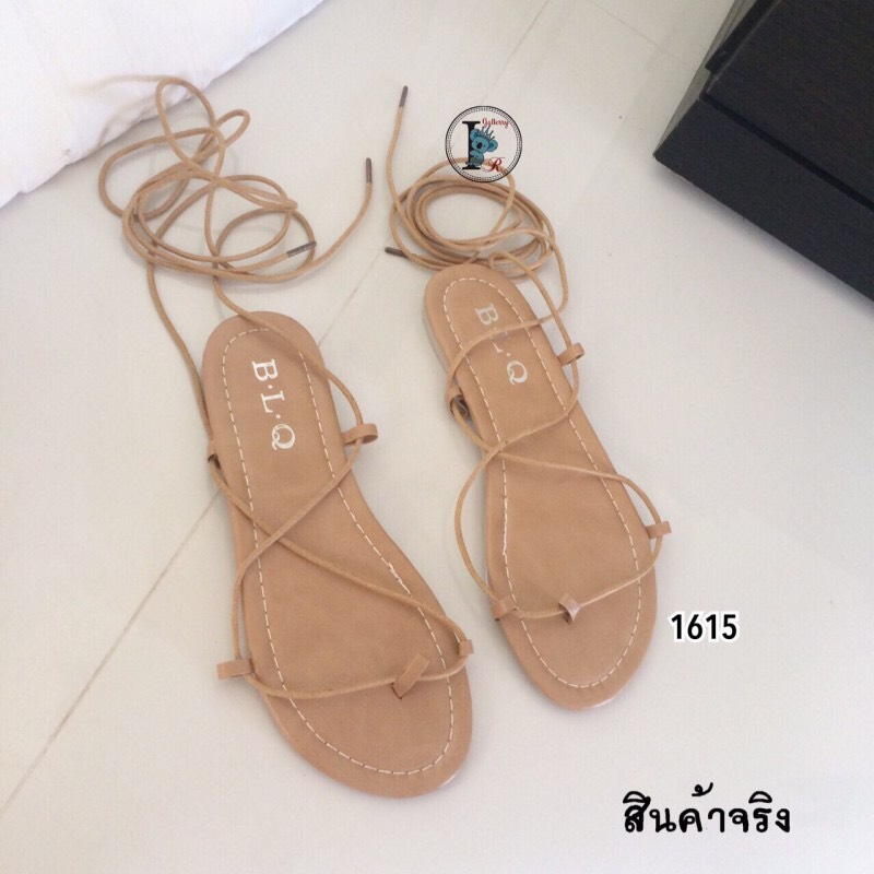 รองเท้าแตะพันข้อ (สีครีม)