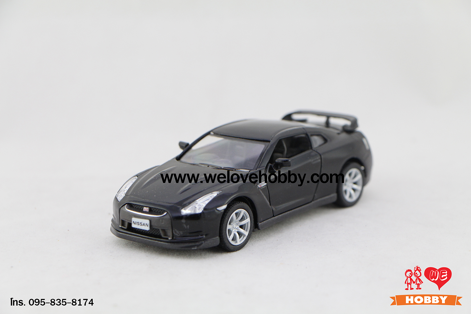 โมเดลรถซุปเปอร์ คาร์ 2009 Nissan GT-R R35 สีดำ Scale 1:36