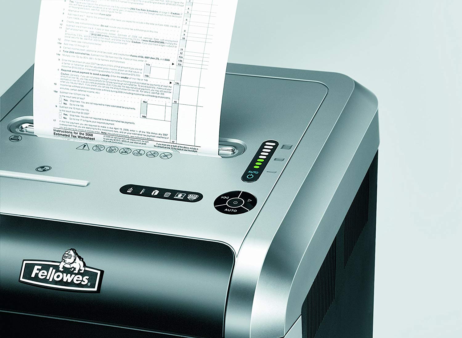 ขายถูก เครื่องทำลายเอกสาร Fellowes รุ่น 225i ตัดครั้งละ 20 แผ่น/ครั้ง ( A4/70) ตัดตรง Strip-Cut