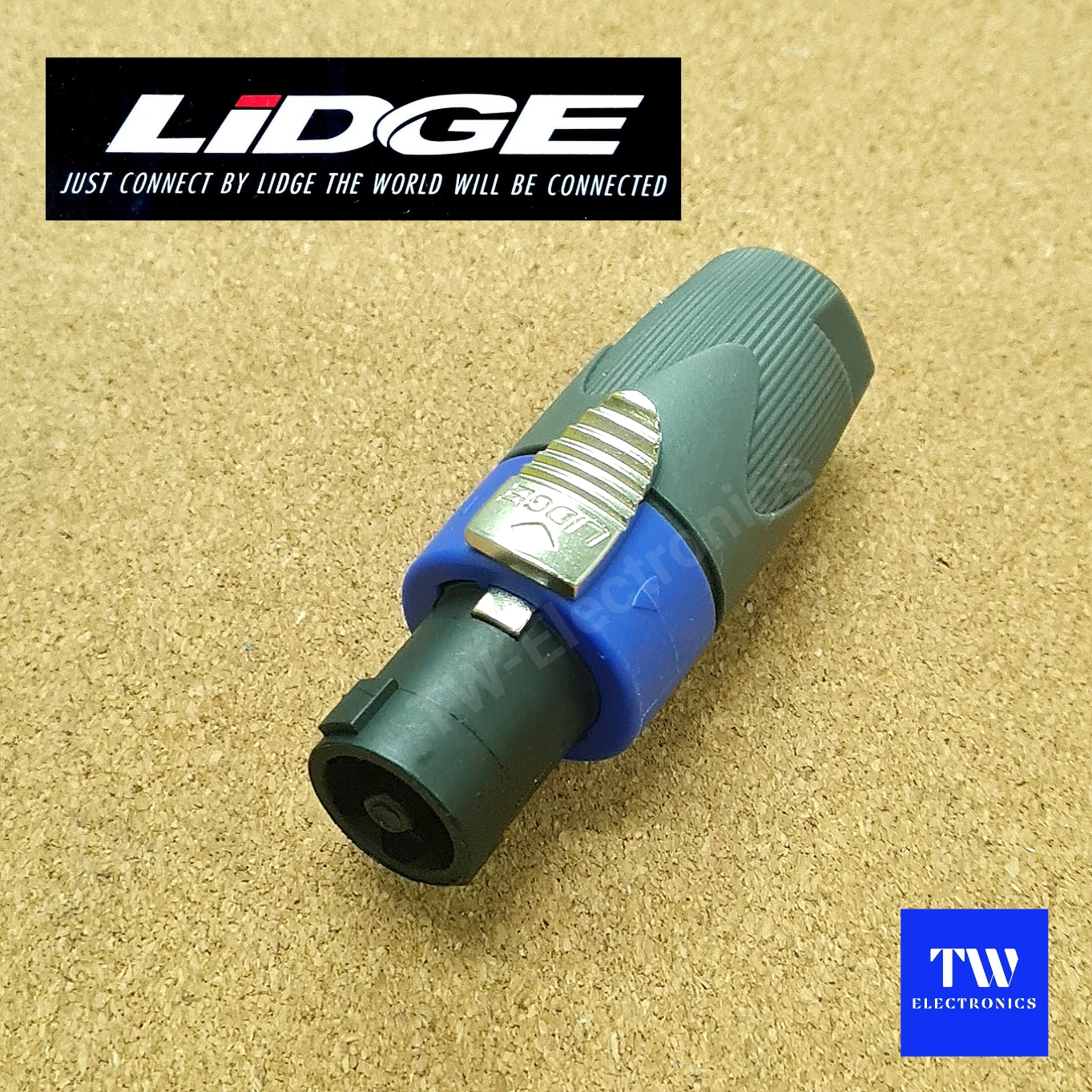 ปลั๊กลำโพงสปีคคอน (ตัวผู้) LIDGE / YM-122A (BL)