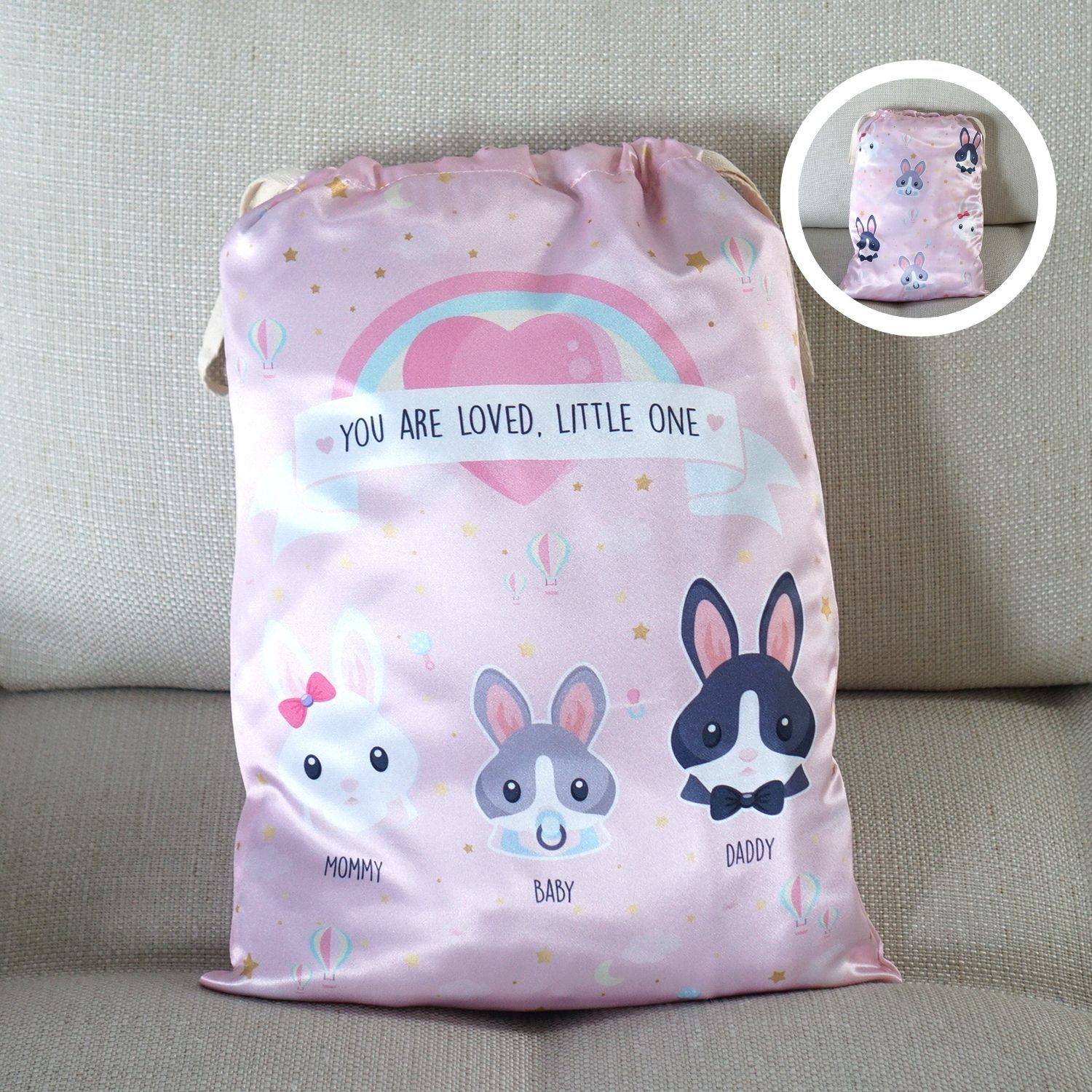 ผ้าห่ม Minky 75x100cm พร้อมส่ง ลายกระต่าย Rabbit มีสีฟ้ากับชมพู