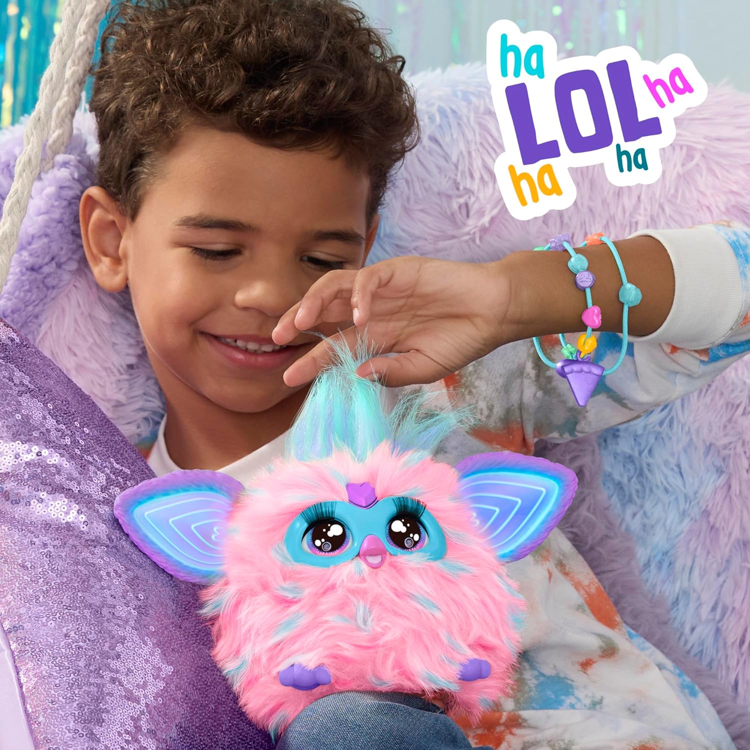 Hasbro Furby Cotton Candy Pink & Blue Plush Toy ฮาสโบร ตุ๊กตา เฟอร์บี้ คอทตอน แคนดี้ พิงค์ แอนด์ บลู ลิขสิทธิ์แท้