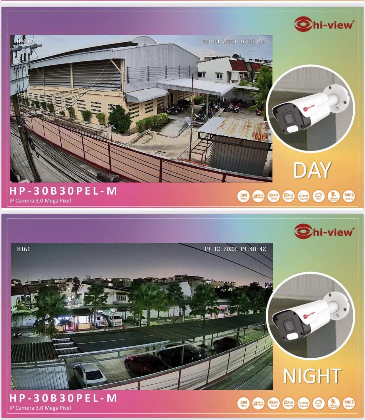 ขายถูก Hi-view ชุดกล้องวงจรปิด IP CAMERA รุ่น HP-30B30PEL-M (กล้อง16ตัว,3MP) + NVR รุ่น HP-9704-V1. ประกันศูนย์