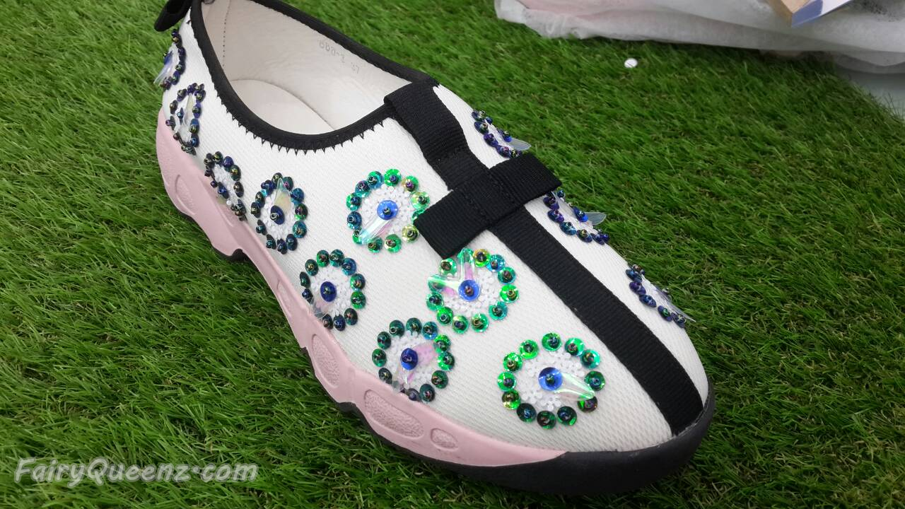 พร้อมส่ง : รองเท้า Dior Fusion Sneakers สีขาวดอกเขียว (งานAAA)