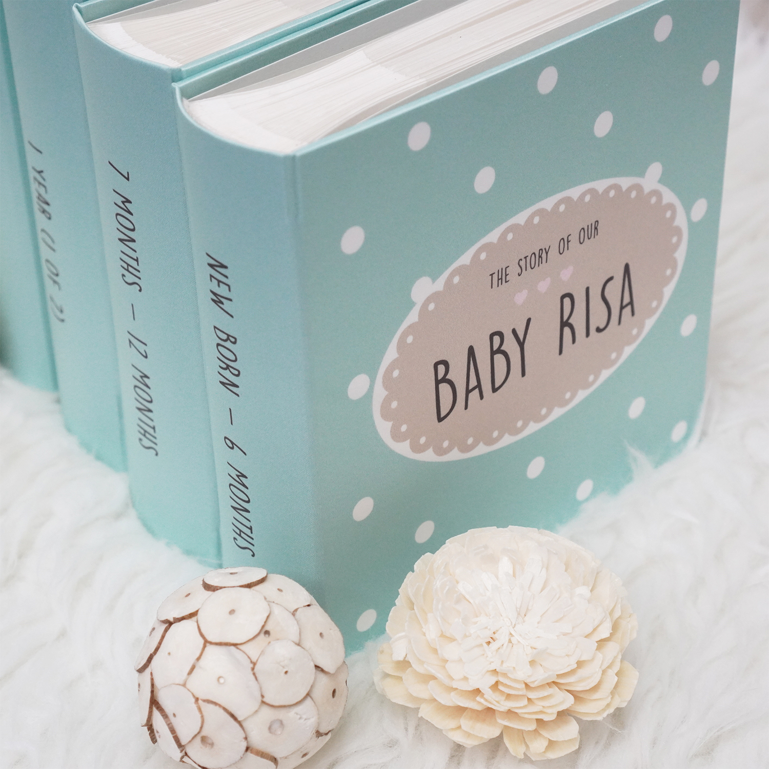 อัลบั้มสั่งทำใส่ชื่อ ลาย Polka Dot - Oval Label