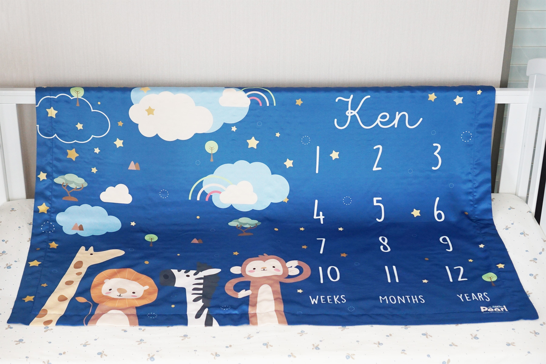 ผ้าห่ม Milestone ลาย Safari - Navy