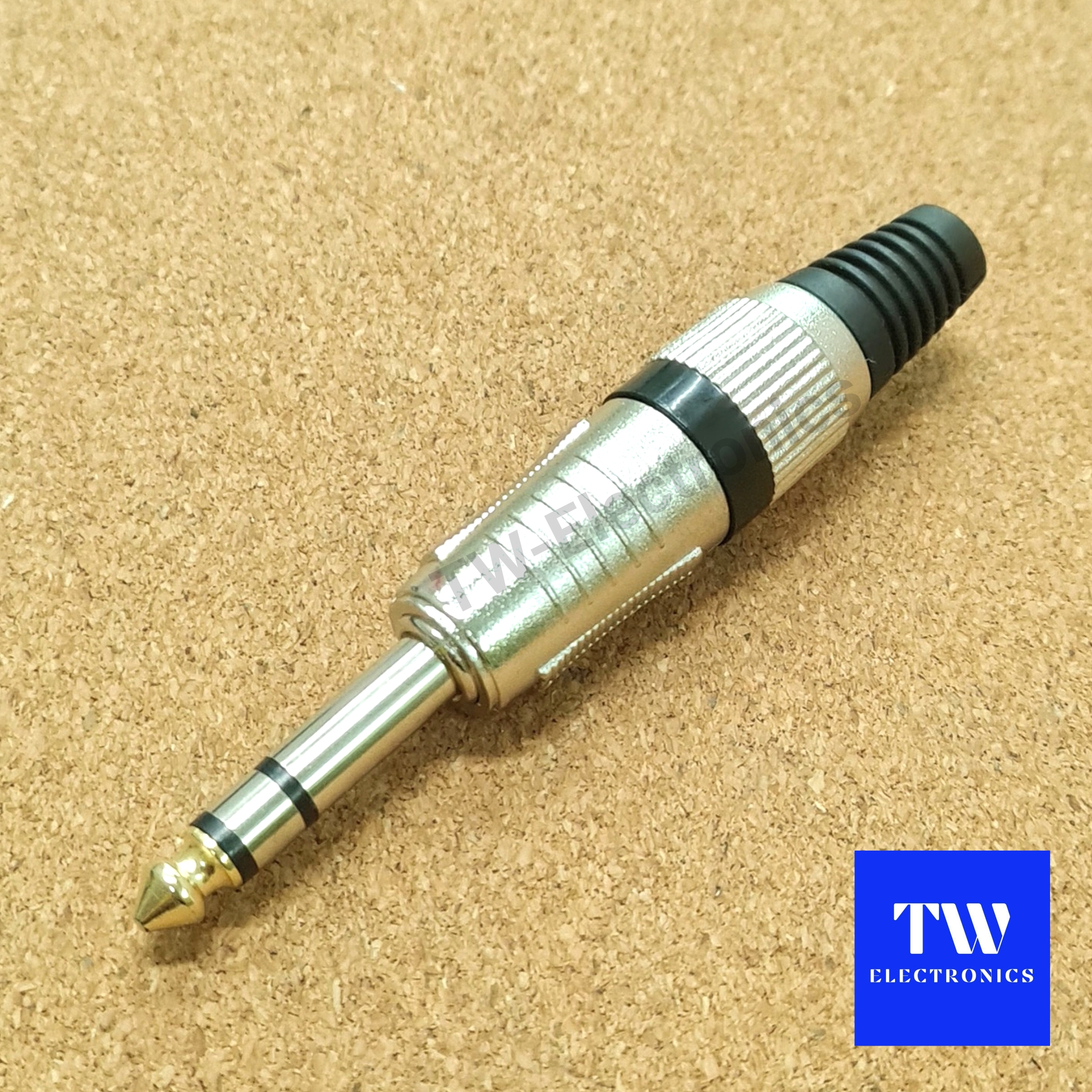 ปลั๊กโฟนสเตอริโอ 6.35 (1/4") คาดสีดำ / MS002SB