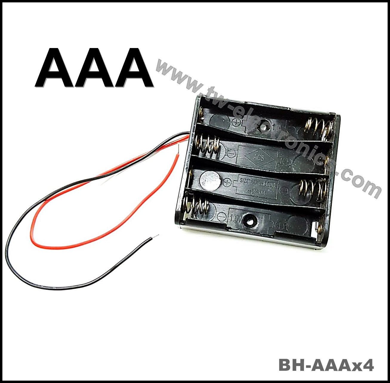 รางถ่าน AAA 4 ก้อน ไม่มีฝา / BH-AAAx4