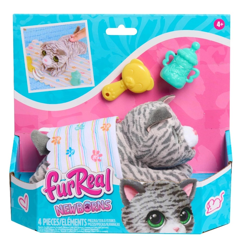 Hasbro furReal Newborns Kitty Interactive Pet, Small Plush with Sounds and Movement ฮาสโบร เฟอร์เรียล นิวบอร์น ตุ๊กตาลูกแมว มีลูกเล่นเสียงและการเคลื่อนไหวที่น่ารัก ลิขสิทธิ์แท้