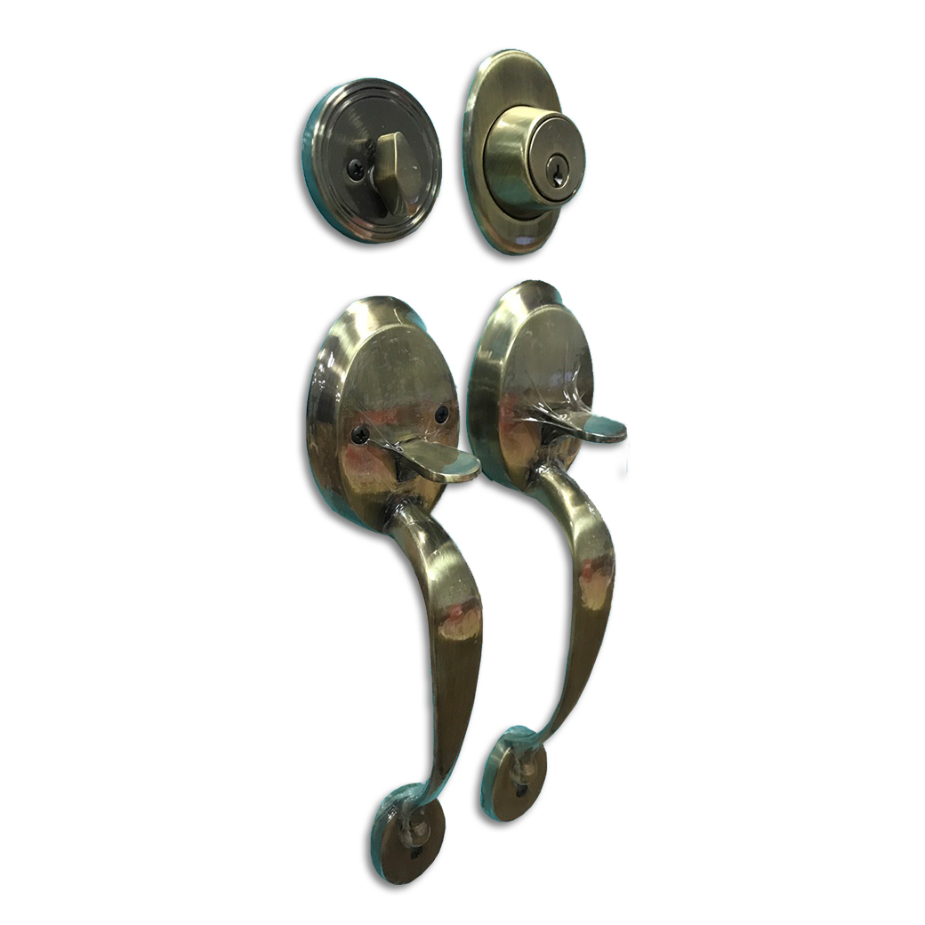 มือจับประตูใหญ่ 9001 แบบคู่ ทองเหลืองรมดำ ตราช้าง