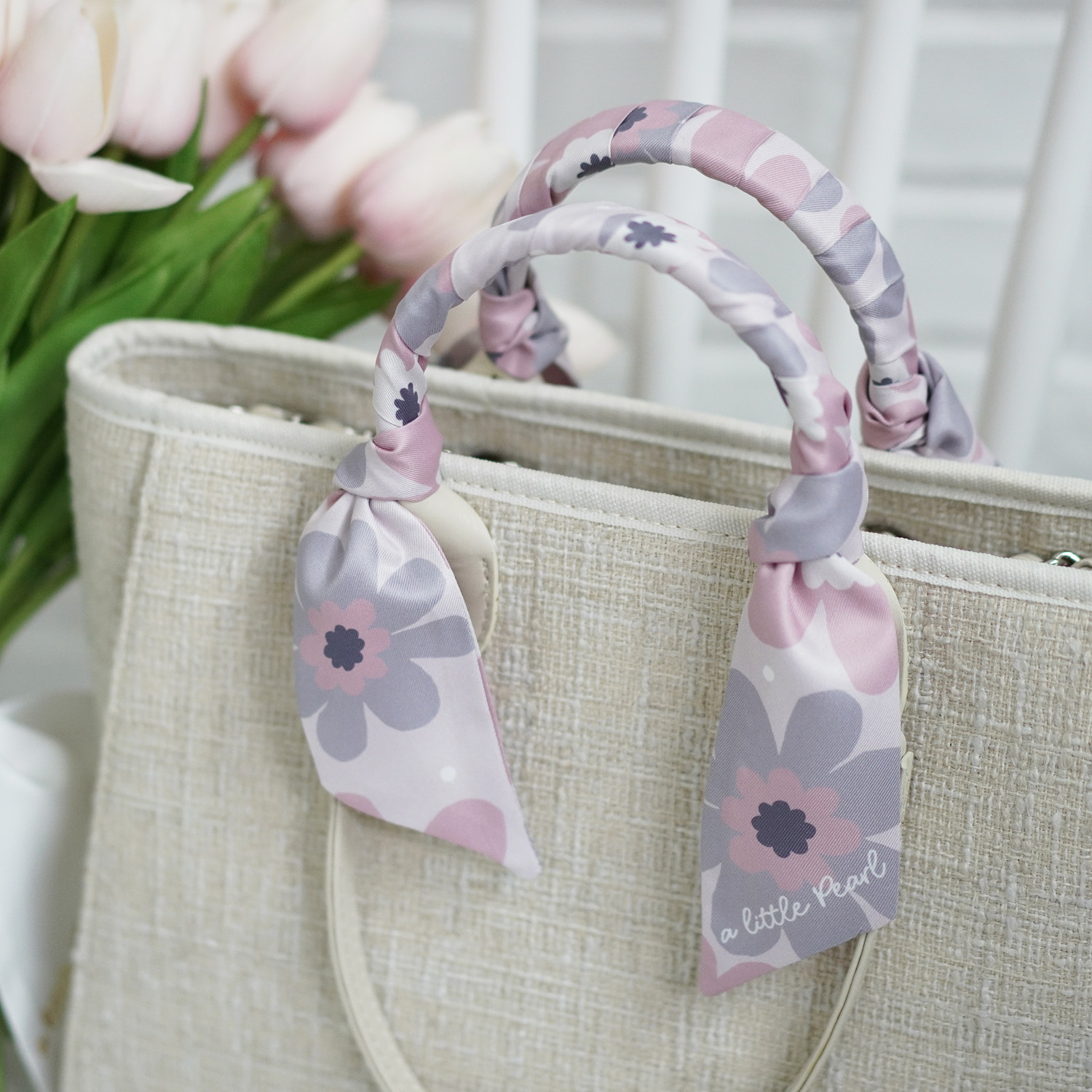 ผ้าพันหูกระเป๋า Big Flower - Pink