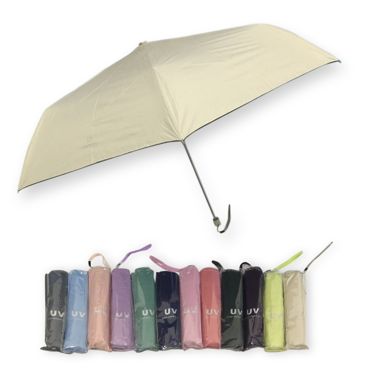 ร่มGBU3ตอนแบนเบารหัสGM345ยูวีดำ