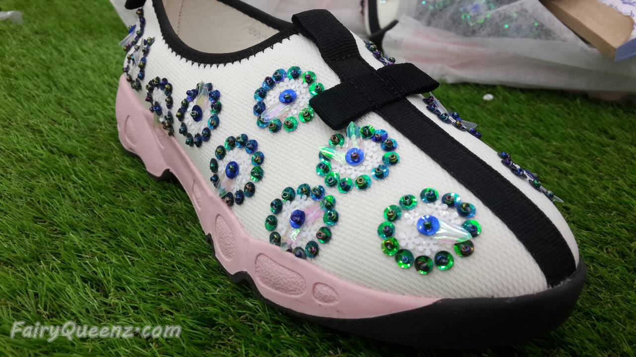 พร้อมส่ง : รองเท้า Dior Fusion Sneakers สีขาวดอกเขียว (งานAAA)