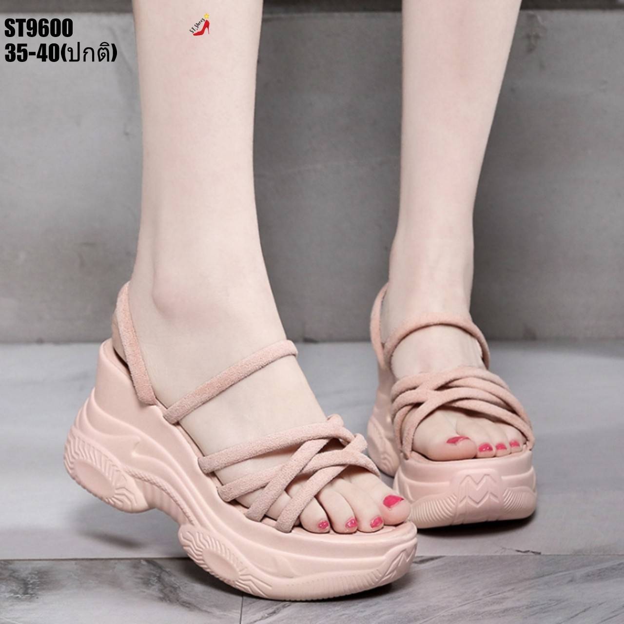 รองเท้าลำลองสายไขว้ (ใส่ได้สองแบบ) สีดำ