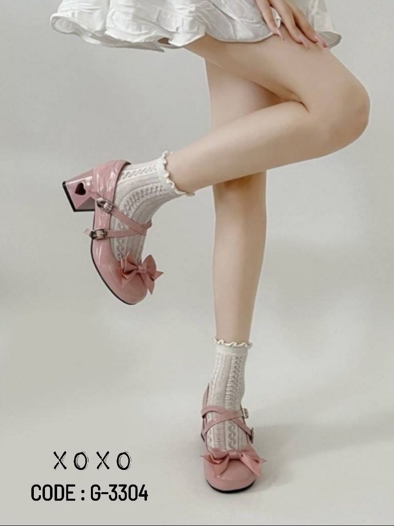 รองเท้าคัทชูสไตล์โลลิ (สีชมพู)