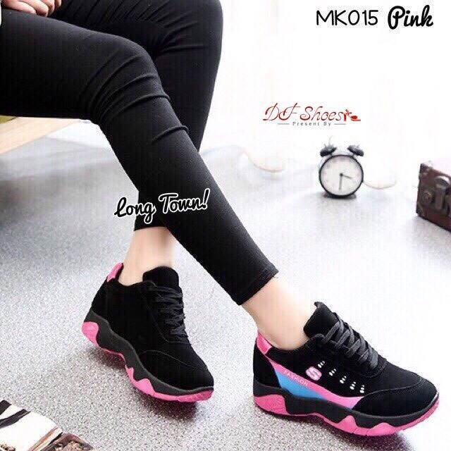รองเท้าผ้าใบ Sport โลโก้S (สีชมพู)