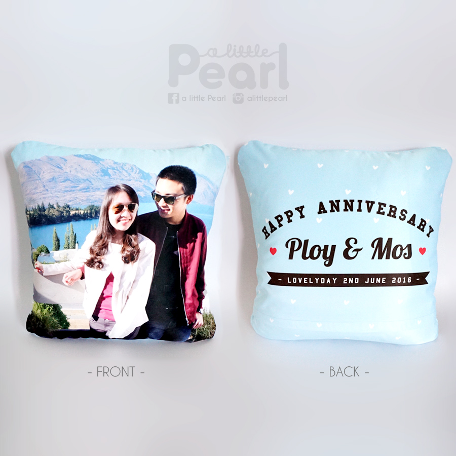 หมอนของขวัญ ใส่รูปถ่าย ทรงสี่เหลี่ยมจตุรัส Portrait Photo Square Pillow