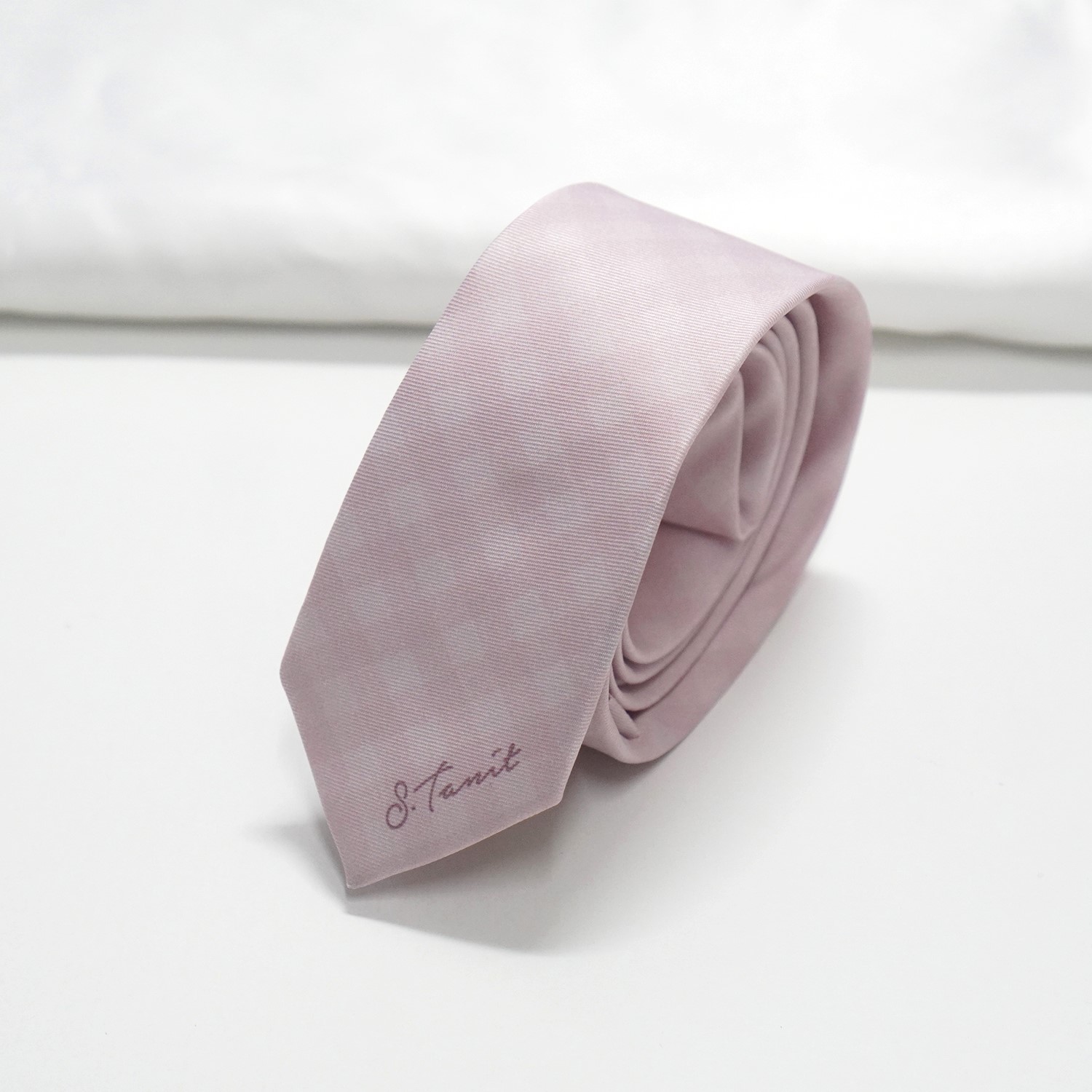 เนคไท สั่งทำใส่ชื่อ ขนาด 2" - Gingham Classic - Pink
