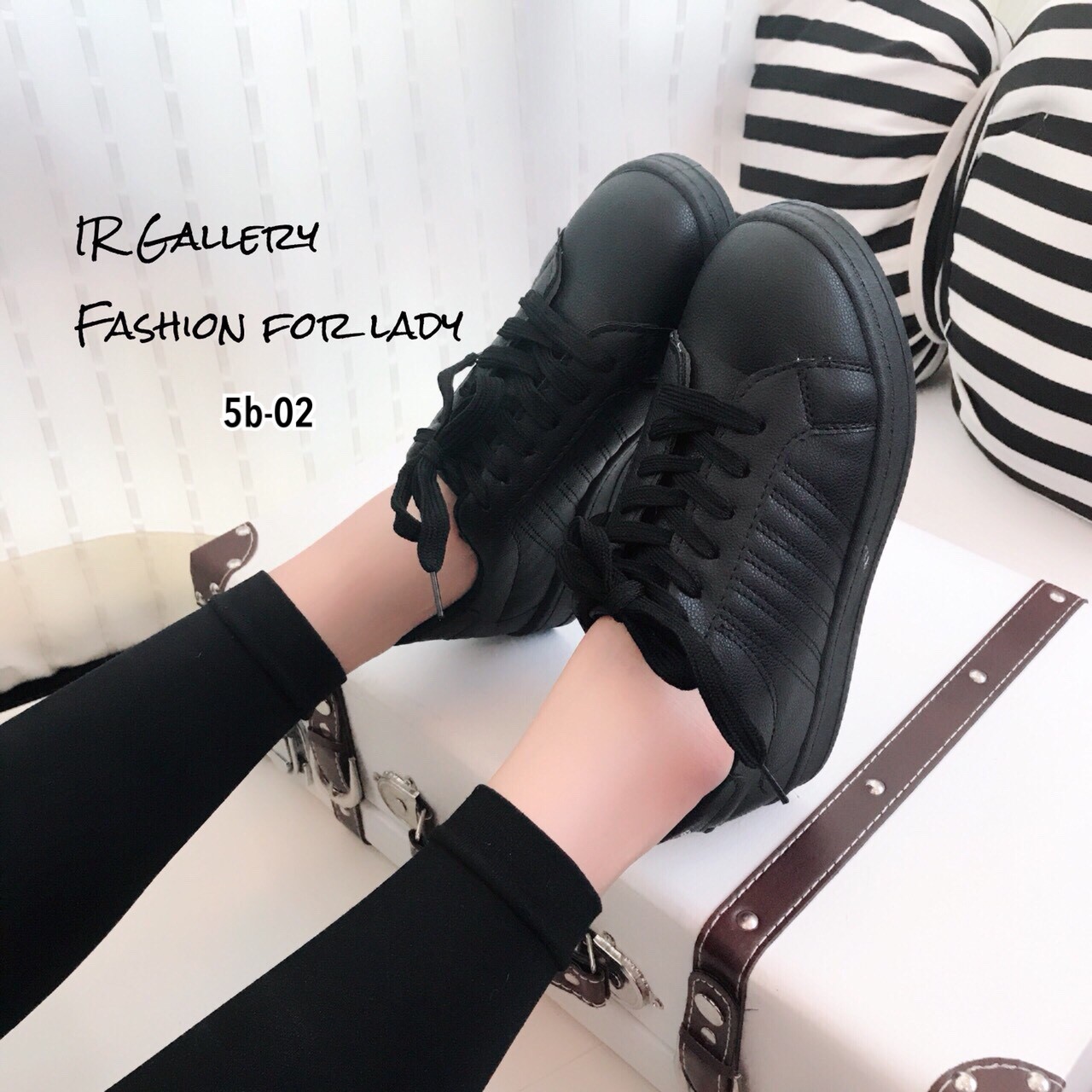 รองเท้าผ้าใบแฟชั่นสไตล์ Sport (สีชมพู)