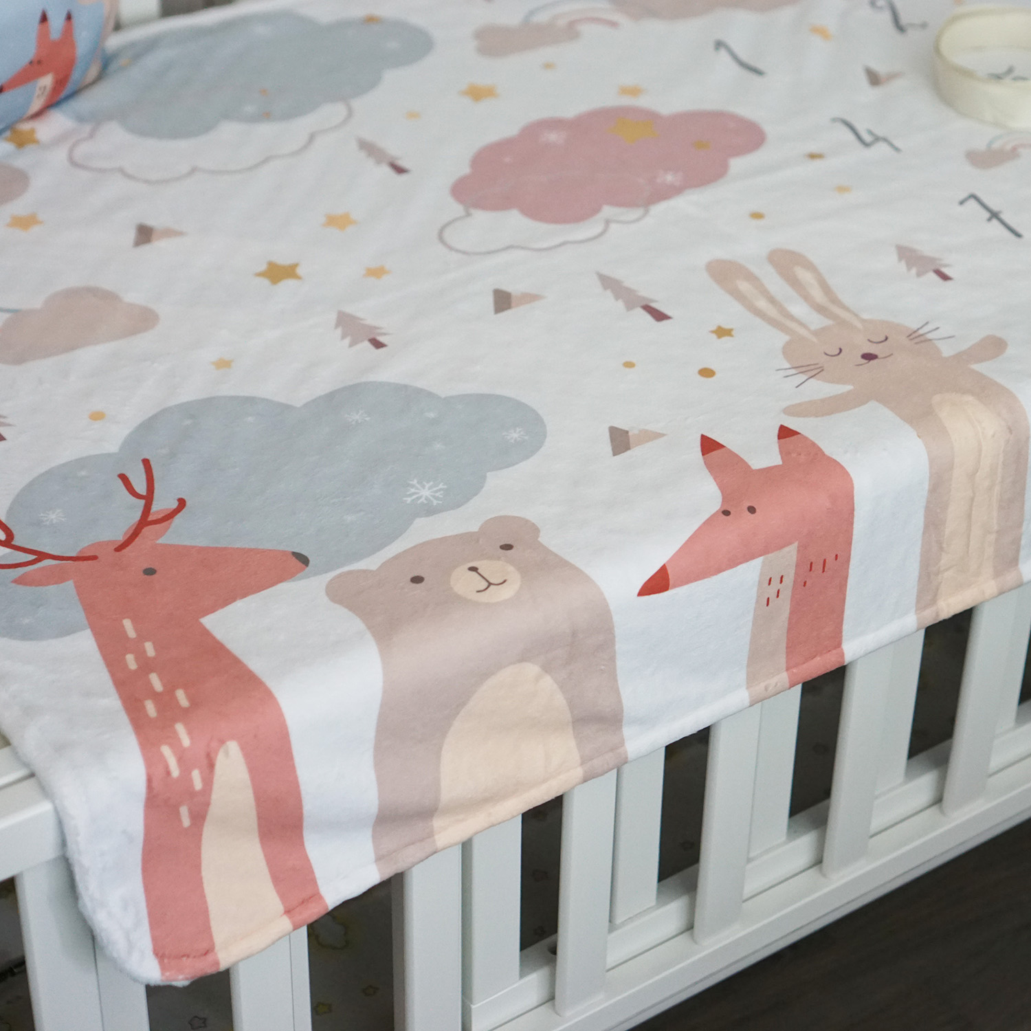 ผ้าห่ม Minky 75x100cm พร้อมส่ง ลาย Woodland - Milestone