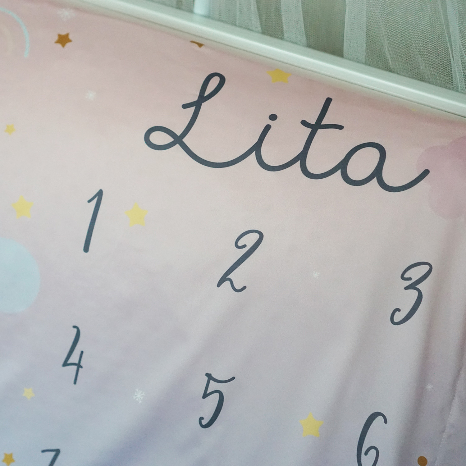 ผ้าห่ม Milestone ลาย Woodland - Blue Pink