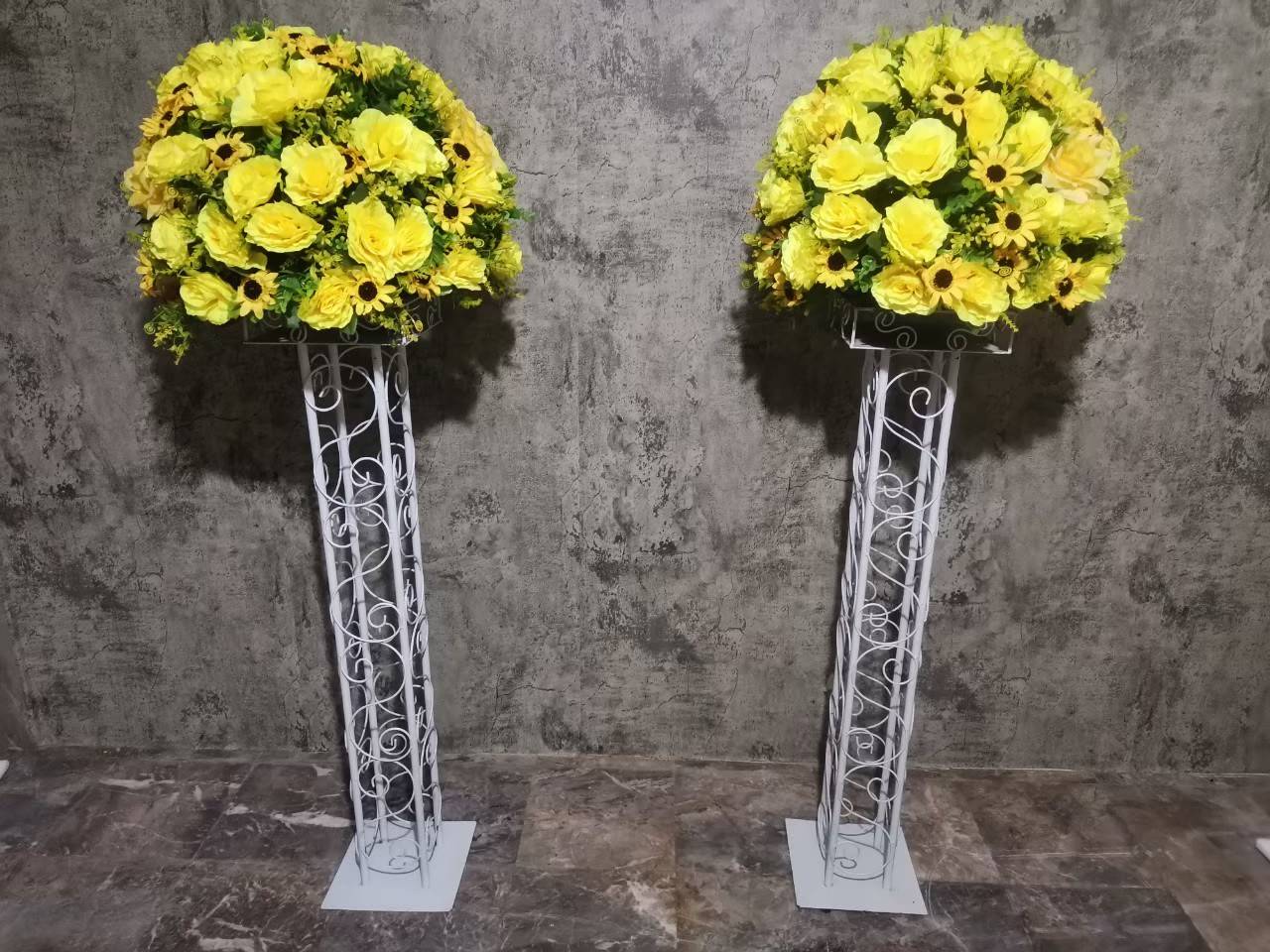 เสาตัดริบบิ้นดอกไม้ปลอม (สำหรับเช่า) RF403 - จำนวน 1 คู่ (สำหรับคนตัด 1-2 คน)