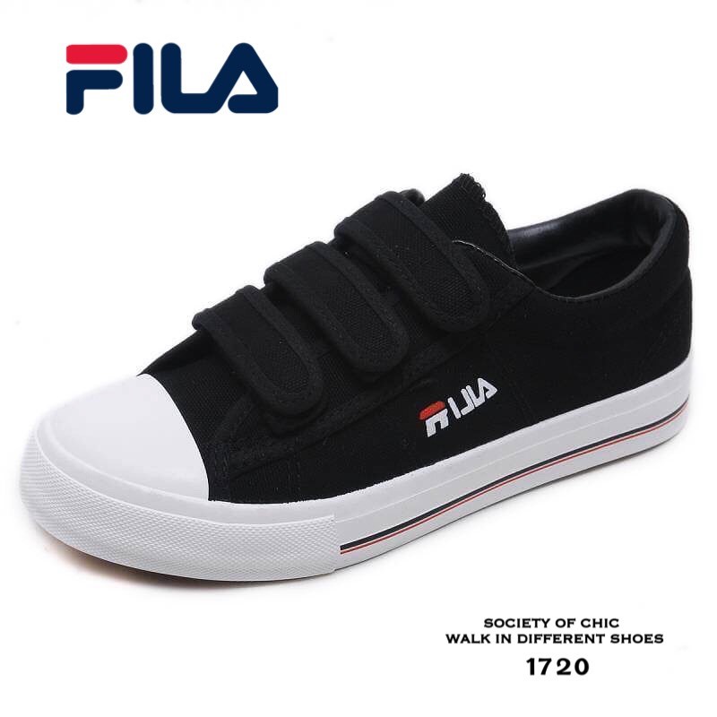 รองเท้าผ้าใบเมจิกเทป Style FILA (สีดำ)
