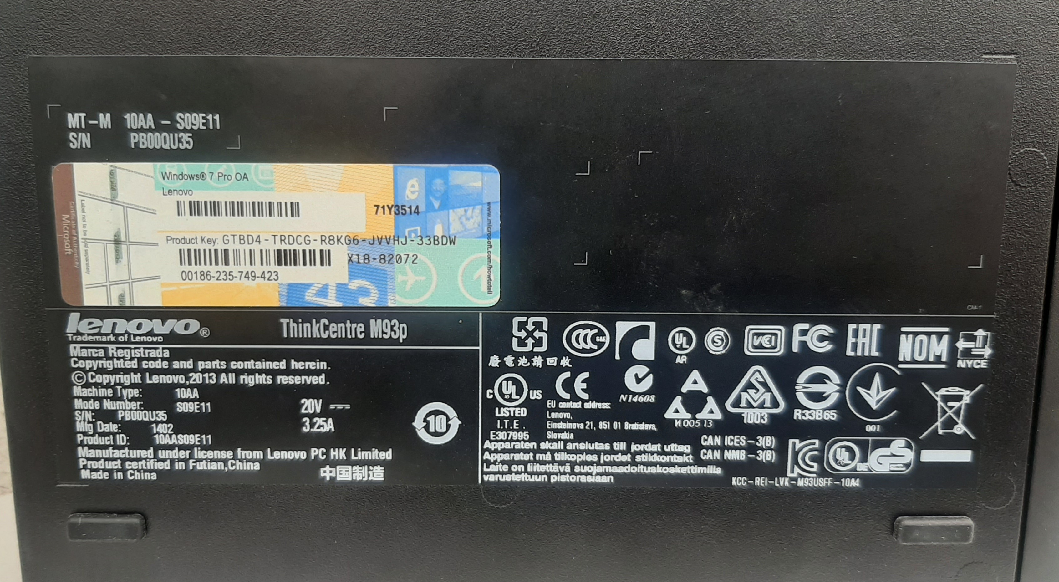 Lenovo Thinkcentre M93p Mini PC มือสอง มีประกันร้าน (i5-4570T Ram6GB HDD500GB)