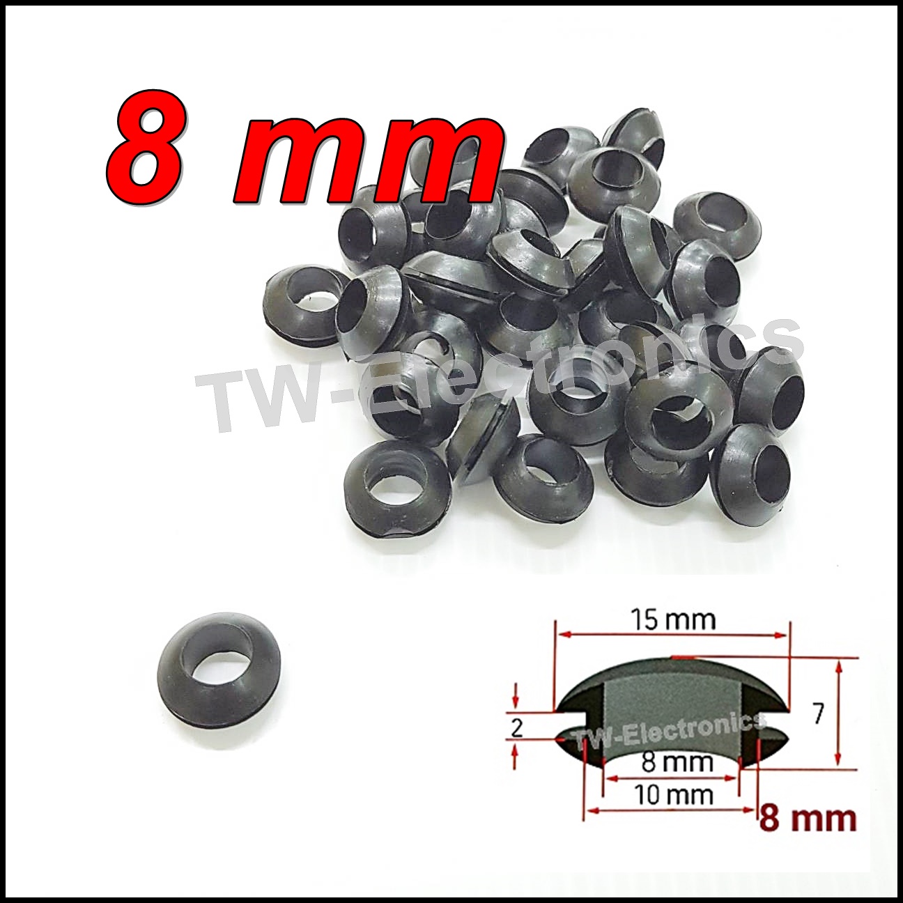 ลูกยางกันบาด 8 mm / RG801B