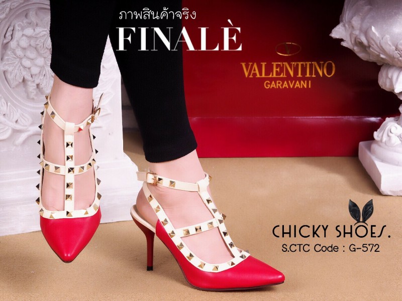 รองเท้า Valentino Ankle Straps (สีแดงสด)
