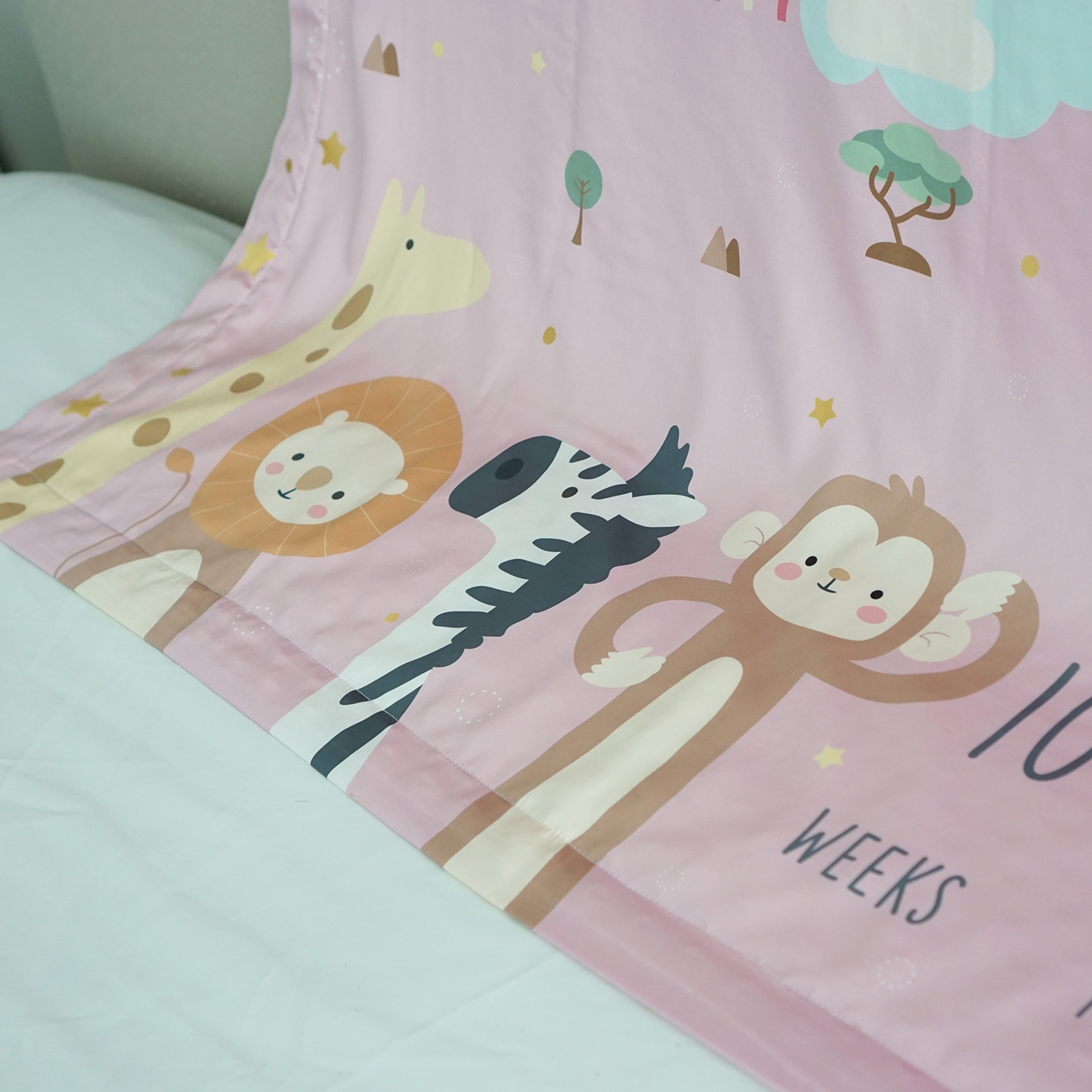 ผ้าห่ม Milestone ลาย Safari - Pink