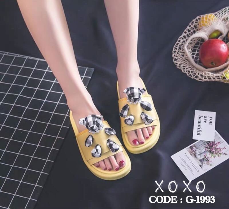 รองเท้าแตะน้องหมี (สีดำ)