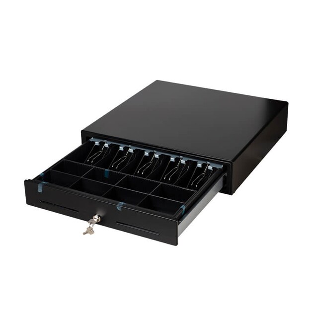 ขายถูก MAKEN MK-460 ลิ้นชักเก็บเงิน RJ11 ลิ้นชักเก็บเงิน 5 ช่องแบงค์ 8 ช่องเหรียญ ตัวเครื่องทำจากเหล็กคุณภาพดี แข็งแรง ทนทาน ขนาด 460 x 460 x 100 มม