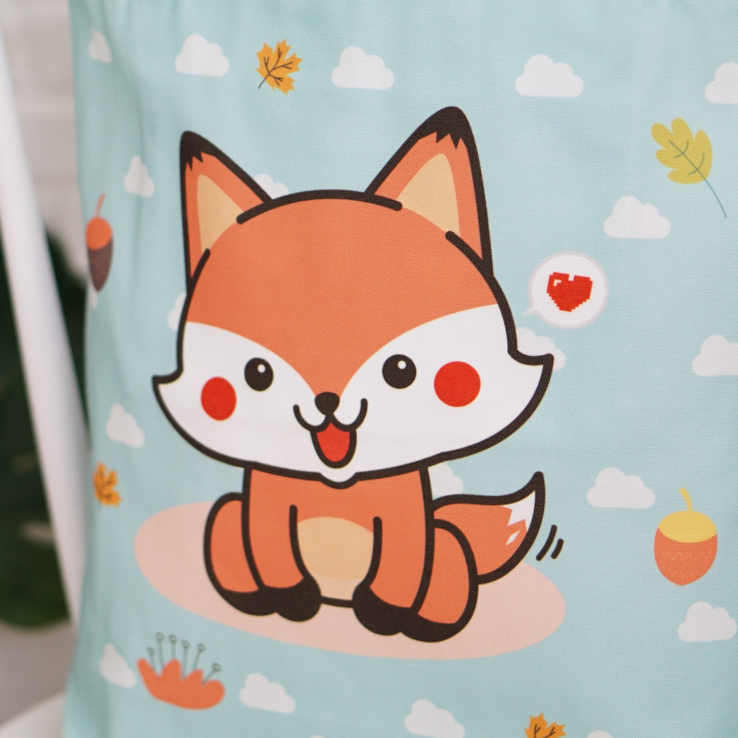 กระเป๋าผ้าแคนวาสพร้อมส่ง ลาย Fox - Mint