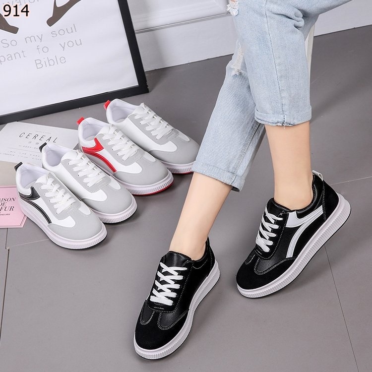 รองเท้าผ้าใบแฟชั่นลาย Sport เรียบ (สีดำ)