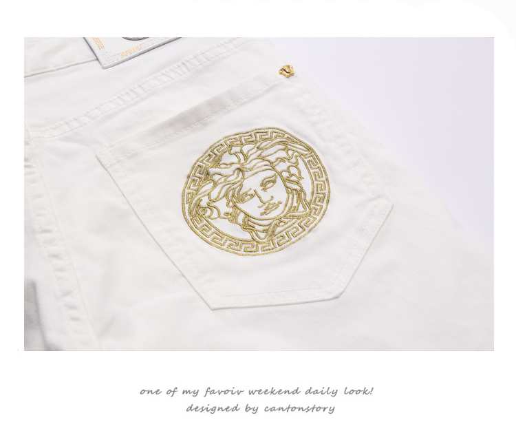 001018 ยีนส์ Ajaz James Style Versace Italy New Summer 2019 Jeans Denim Slim feet Size 28-38