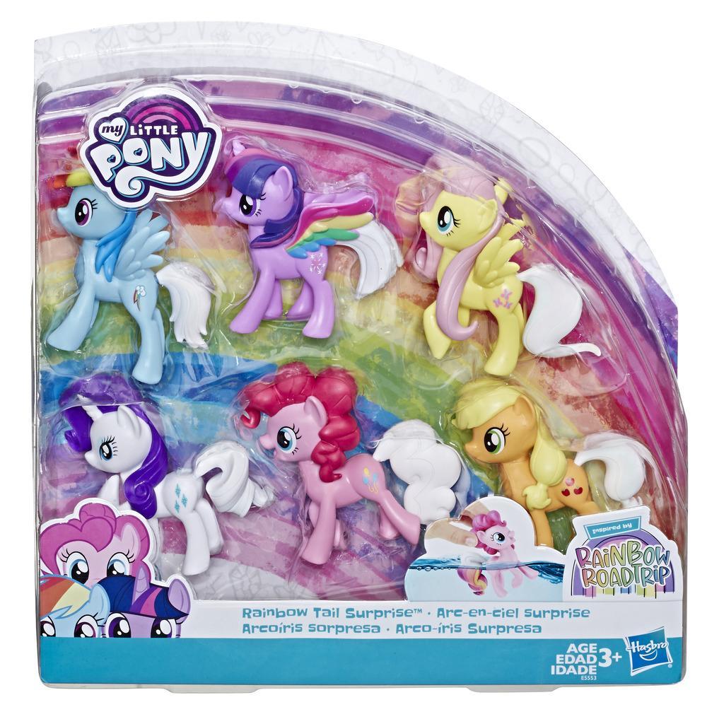 Hasbro My Little Pony Toy Rainbow Tail Surprise ฮาสโบร มายลิตเติ้ลโพนี่ เรนโบว์ เทล เซอร์ไพรส์ เซต 6 ตัว ลิขสิทธิ์แท้