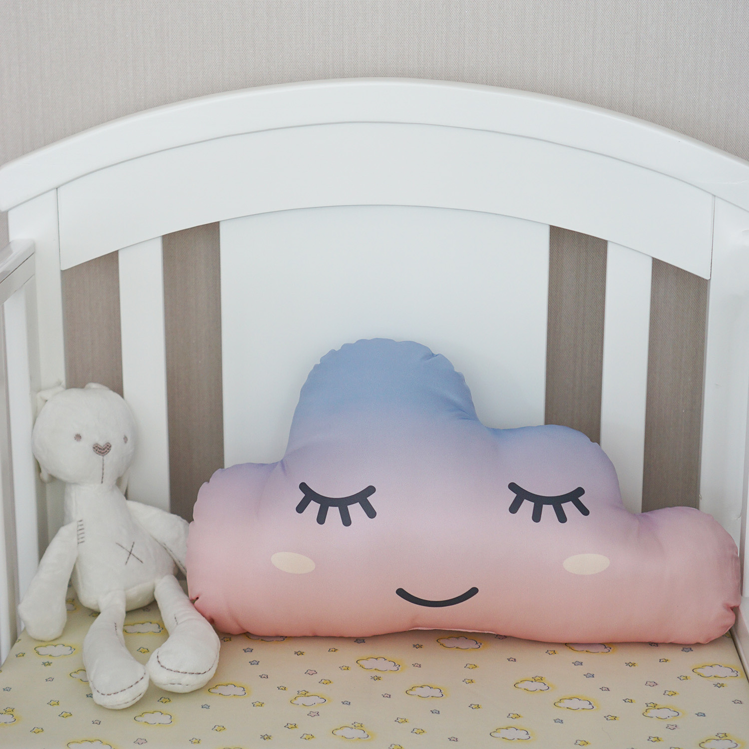 หมอนลาย Cloud - Blue Pink
