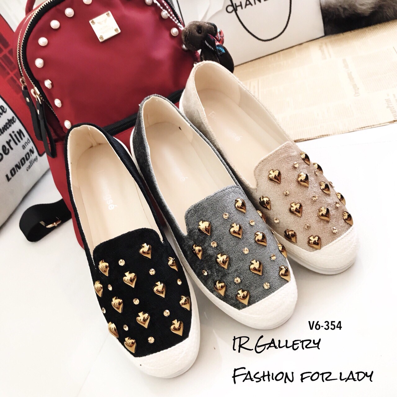รองเท้าส้นแบน Style Brand Kate Spade (สีเทา)