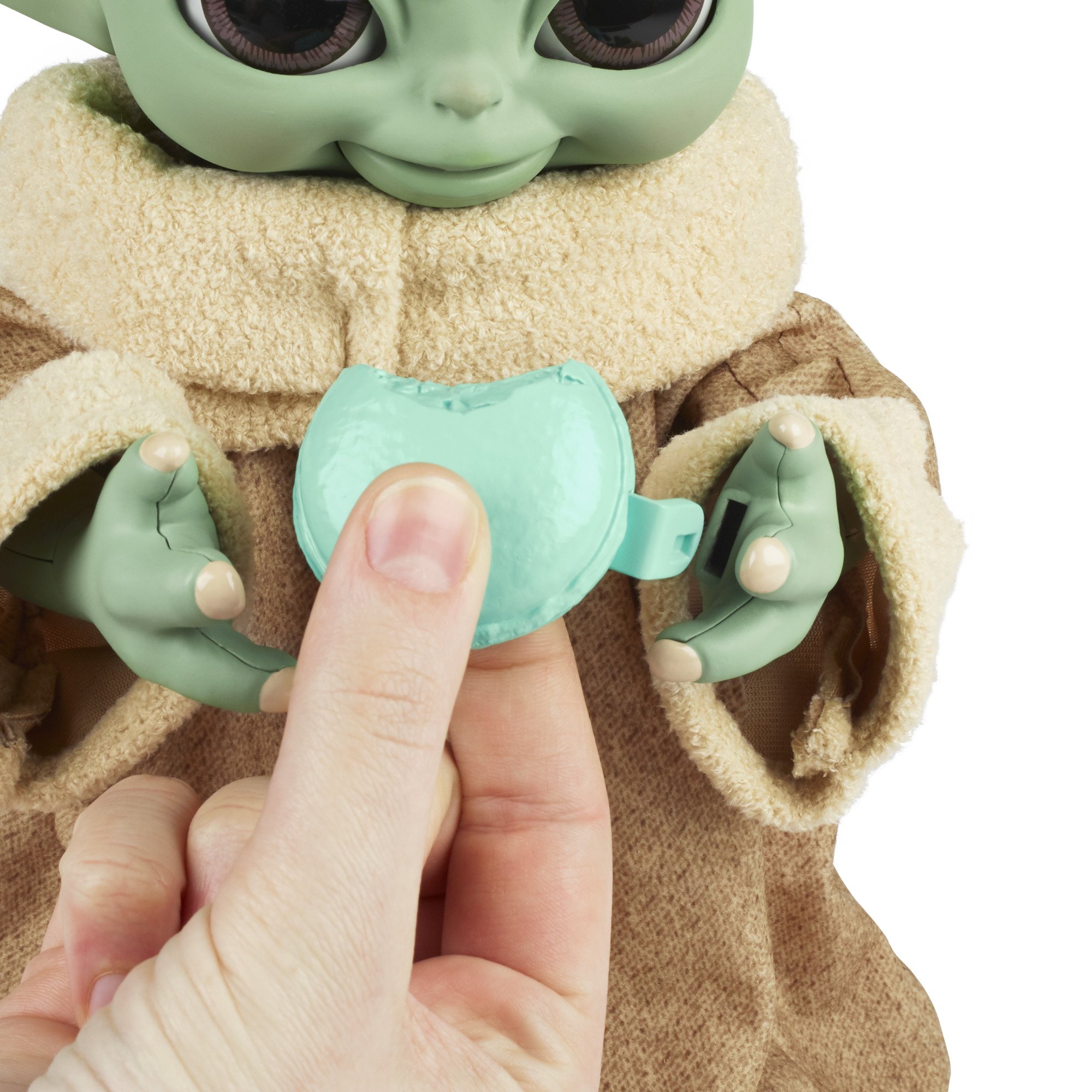 Hasbro Star Wars The Mandalorian Galactic Snackin’ Grogu Baby Yoda The Child Animatronic Edition Toy Figure ฮาสโบร สตาร์ วอร์ส แมนดาโรเลี่ยน หุ่นโมเดลฟิกเกอร์ เบบี้ โยดา แกแลคติค สแน็คกิ้ง โกรกู ขนาด 9 นิ้ว มีเสียงและท่าทาง 40 แบบ ขยับได้ ป้อนอาหารได้