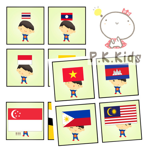 เรียงลำดับขนาด : ธงอาเซียน 10 ประเทศ