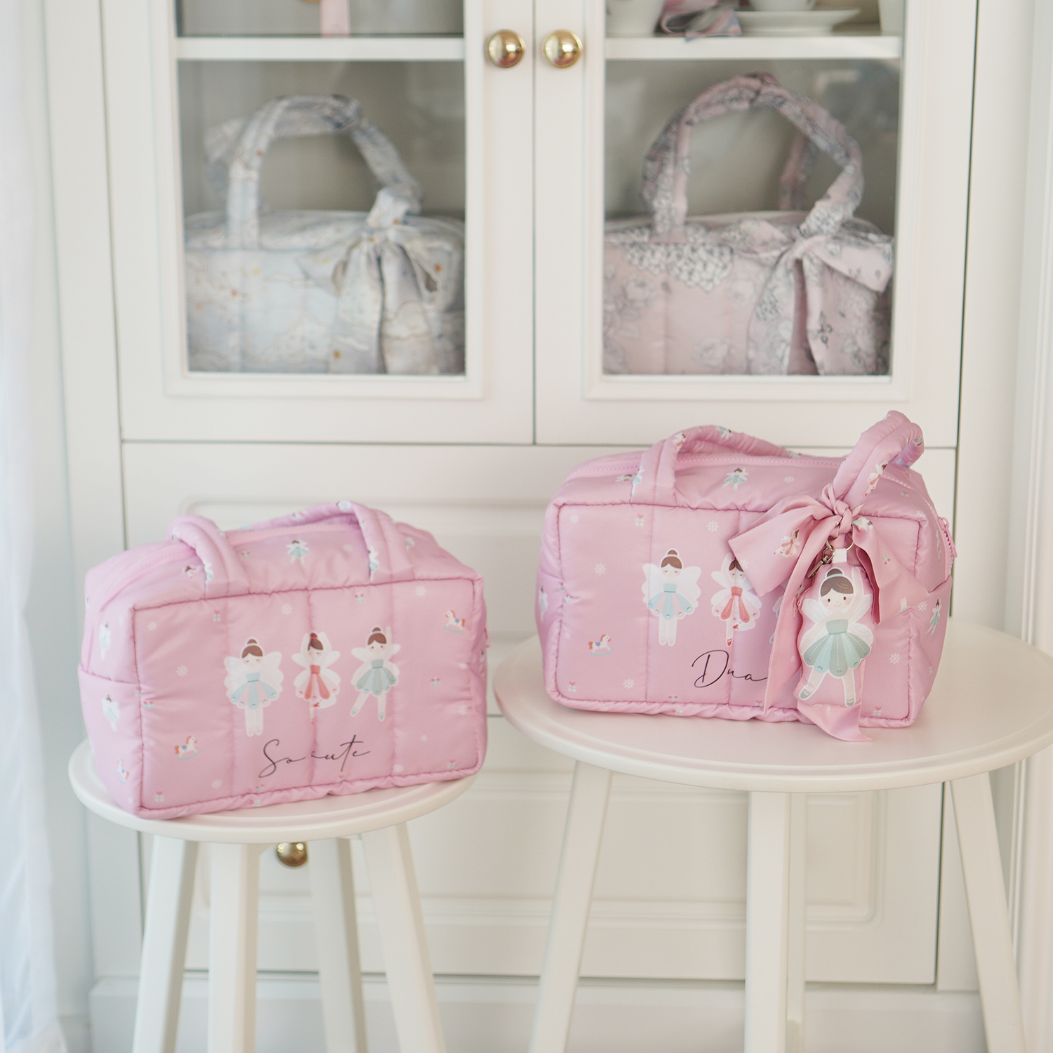 Fluffy Bowling Bag กระเป๋านุ่มนิ่ม ทรง Bowling สั่งทำใส่ข้อความ ลาย Sugar Plum Fairy - Pink