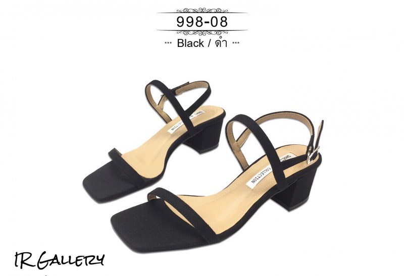 รองเท้าส้นตันรัดส้น2นิ้ว (สีเทา)