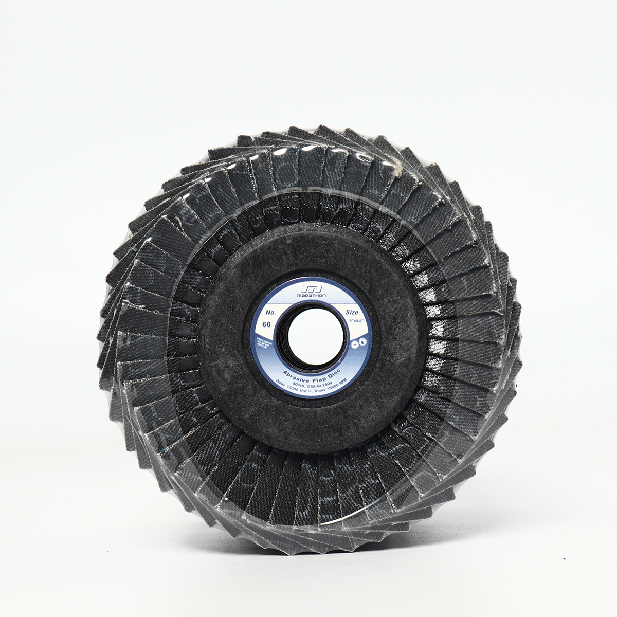 แผ่นเจียรทรายซ้อนหลังอ่อน MARATHON 4 นิ้ว No.60 Flap Disc Aluminum Oxide (10อัน/กล่อง)